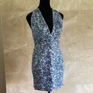 SHO Tadashi Shoji Lara Sequin Lace Mini Dress - 0 Blue Christmas NYE Party